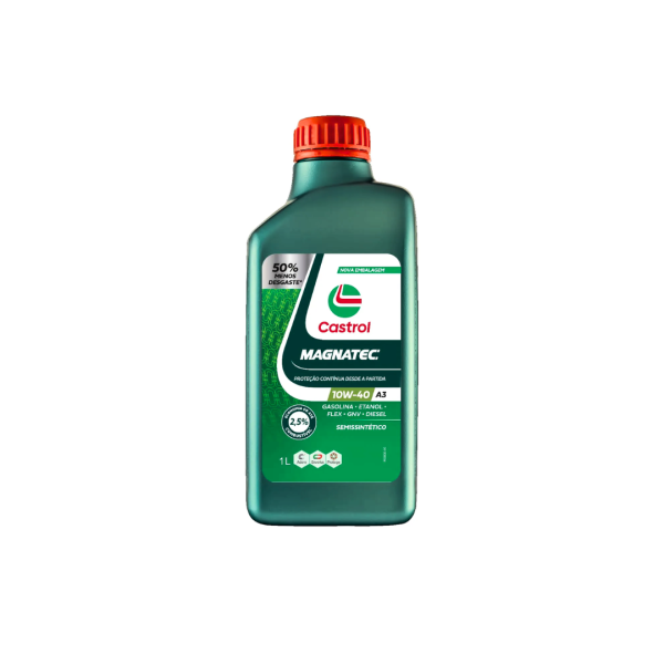 OLEO MOTOR 10W40 MAGNATEC (SEMI SINTETICO) - MOTORES GASOLINA/ ALCOOL/ GNV /FLEX (1.6/1.8/2.0/2.4/3.0/.3.5/3.8) - MAGNATEC CASTROL